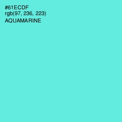 #61ECDF - Aquamarine Color Image