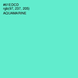 #61EDCD - Aquamarine Color Image