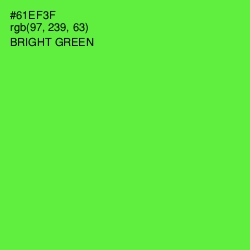 #61EF3F - Bright Green Color Image