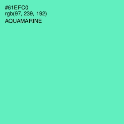 #61EFC0 - Aquamarine Color Image