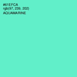 #61EFCA - Aquamarine Color Image