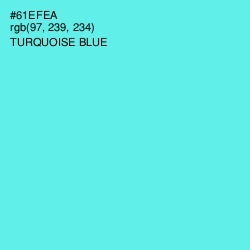 #61EFEA - Turquoise Blue Color Image