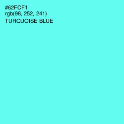 #62FCF1 - Turquoise Blue Color Image