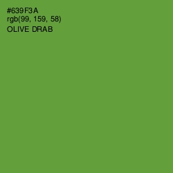#639F3A - Olive Drab Color Image