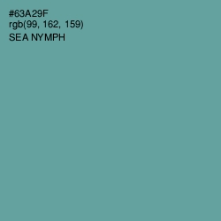 #63A29F - Sea Nymph Color Image