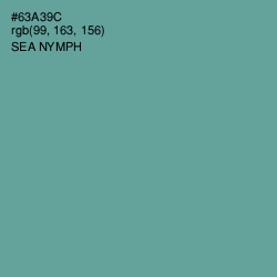 #63A39C - Sea Nymph Color Image
