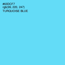 #63DCF7 - Turquoise Blue Color Image