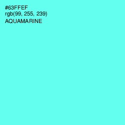 #63FFEF - Aquamarine Color Image