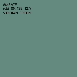 #648A7F - Viridian Green Color Image