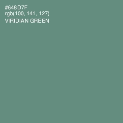 #648D7F - Viridian Green Color Image