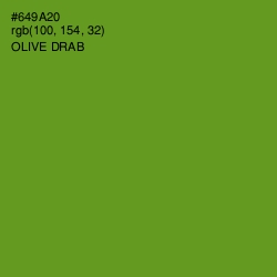 #649A20 - Olive Drab Color Image