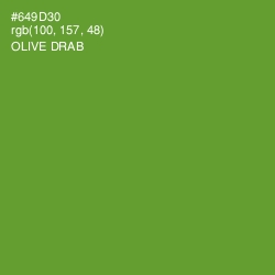 #649D30 - Olive Drab Color Image