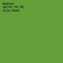 #649F3A - Olive Drab Color Image