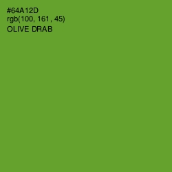 #64A12D - Olive Drab Color Image