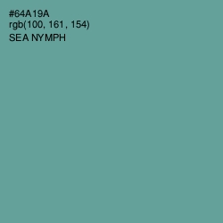 #64A19A - Sea Nymph Color Image