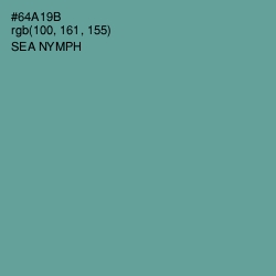 #64A19B - Sea Nymph Color Image