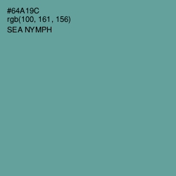 #64A19C - Sea Nymph Color Image