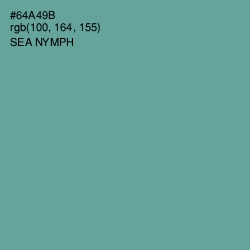 #64A49B - Sea Nymph Color Image