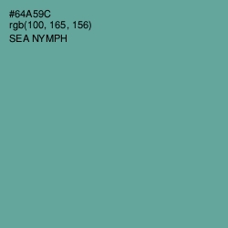 #64A59C - Sea Nymph Color Image