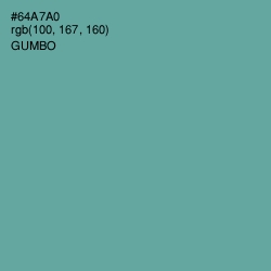 #64A7A0 - Gumbo Color Image