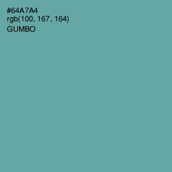 #64A7A4 - Gumbo Color Image