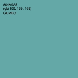 #64A9A8 - Gumbo Color Image