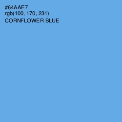 #64AAE7 - Cornflower Blue Color Image