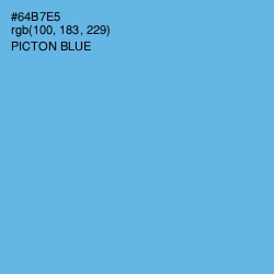 #64B7E5 - Picton Blue Color Image