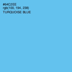 #64C2EE - Turquoise Blue Color Image