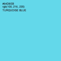 #64D8EB - Turquoise Blue Color Image