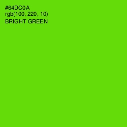 #64DC0A - Bright Green Color Image