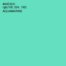 #64E0C0 - Aquamarine Color Image