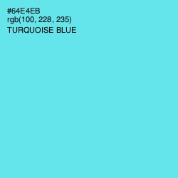 #64E4EB - Turquoise Blue Color Image