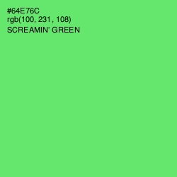#64E76C - Screamin' Green Color Image