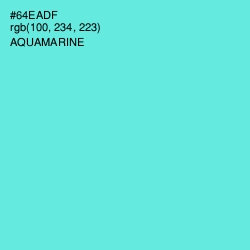 #64EADF - Aquamarine Color Image