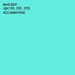 #64EBDF - Aquamarine Color Image