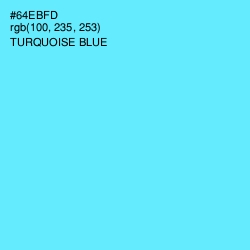 #64EBFD - Turquoise Blue Color Image