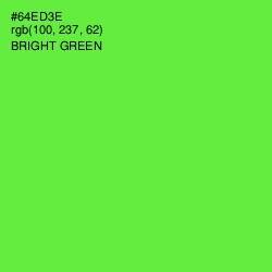 #64ED3E - Bright Green Color Image