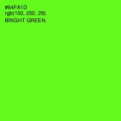 #64FA1D - Bright Green Color Image