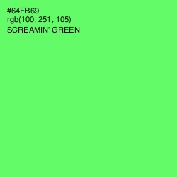 #64FB69 - Screamin' Green Color Image