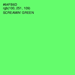 #64FB6D - Screamin' Green Color Image