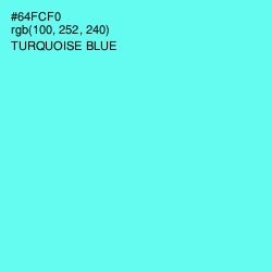 #64FCF0 - Turquoise Blue Color Image