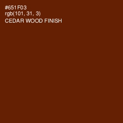 #651F03 - Cedar Wood Finish Color Image