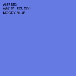 #657BE3 - Moody Blue Color Image
