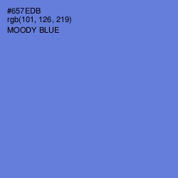 #657EDB - Moody Blue Color Image