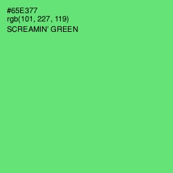#65E377 - Screamin' Green Color Image