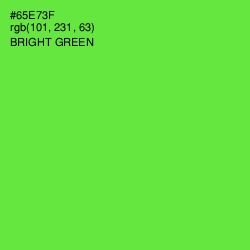 #65E73F - Bright Green Color Image