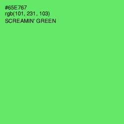#65E767 - Screamin' Green Color Image