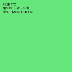 #65E77C - Screamin' Green Color Image