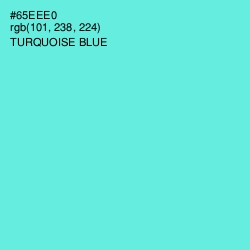 #65EEE0 - Turquoise Blue Color Image